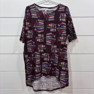 NWT LuLaRoe Irma tunic hi low hem book pattern very oversized XXS